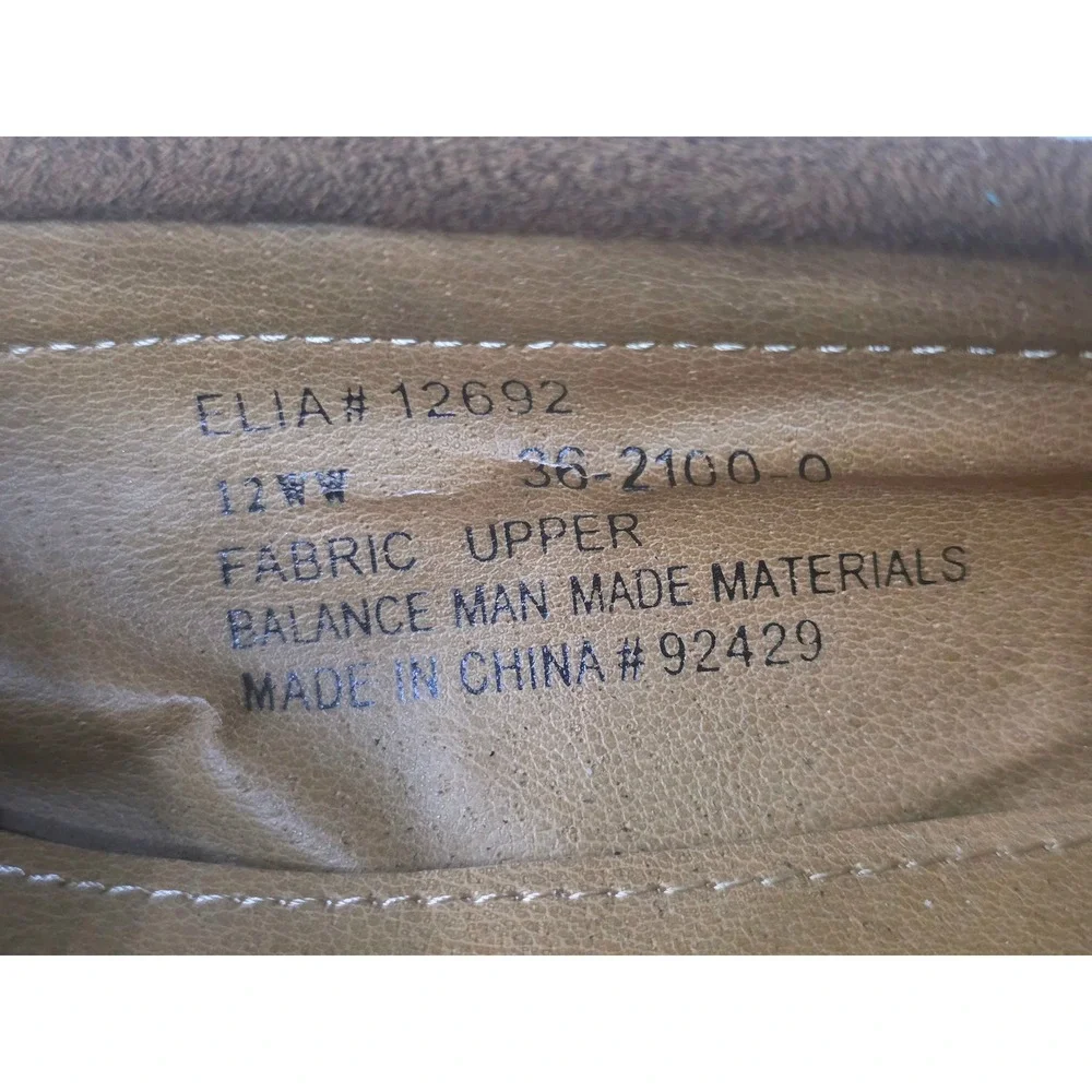 Comfortview Elia Brown Suede Fabric Loafers Whipstitch Moc Toe Mens 12WW